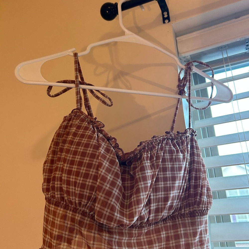 Gilly Hicks Brown Plaid Top